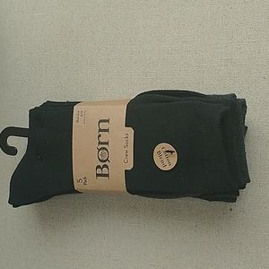 Born Men's Crew Socks 5 Pack 3 Black 2 Grey New
